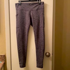 L Champion brown and white herringbone leggings - like new